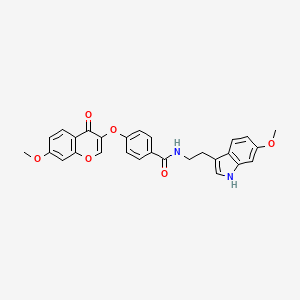 N-(2-(6-methoxy-1H-indol-3-yl)ethyl)-4-((7-methoxy-4-oxo-4H-chromen-3-yl)oxy)benzamide