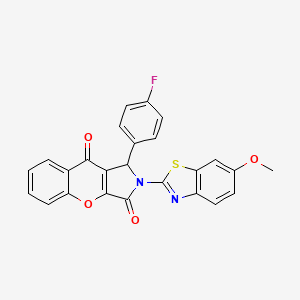 molecular formula C25H15FN2O4S B14101870 1-(4-Fluorophenyl)-2-(6-methoxy-1,3-benzothiazol-2-yl)-1,2-dihydrochromeno[2,3-c]pyrrole-3,9-dione 