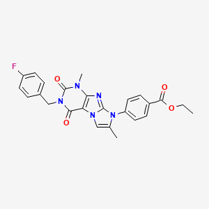 ethyl 4-(3-(4-fluorobenzyl)-1,7-dimethyl-2,4-dioxo-3,4-dihydro-1H-imidazo[2,1-f]purin-8(2H)-yl)benzoate