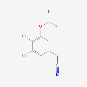 molecular formula C9H5Cl2F2NO B1410188 3,4-Dichloro-5-(difluoromethoxy)phenylacetonitrile CAS No. 1807052-41-0