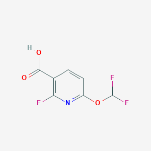molecular formula C7H4F3NO3 B1410189 6-Difluoromethoxy-2-fluoronicotinic acid CAS No. 1806336-55-9
