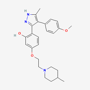 2-[4-(4-methoxyphenyl)-3-methyl-1H-pyrazol-5-yl]-5-[2-(4-methylpiperidin-1-yl)ethoxy]phenol