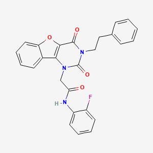 molecular formula C26H20FN3O4 B14101905 2-[2,4-dioxo-3-(2-phenylethyl)-3,4-dihydro[1]benzofuro[3,2-d]pyrimidin-1(2H)-yl]-N-(2-fluorophenyl)acetamide 