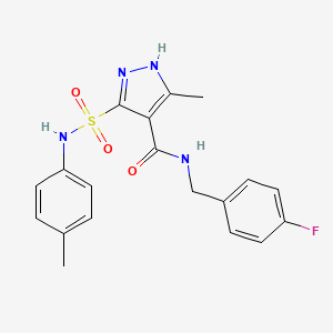 N-(4-fluorobenzyl)-3-methyl-5-(N-(p-tolyl)sulfamoyl)-1H-pyrazole-4-carboxamide