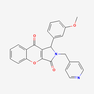 molecular formula C24H18N2O4 B14101952 1-(3-Methoxyphenyl)-2-(pyridin-4-ylmethyl)-1,2-dihydrochromeno[2,3-c]pyrrole-3,9-dione 