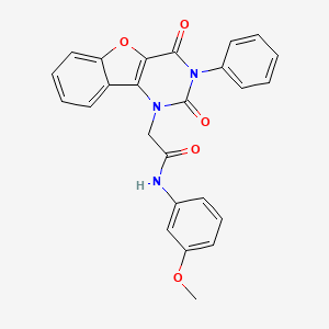 molecular formula C25H19N3O5 B14101956 2-(2,4-dioxo-3-phenyl-3,4-dihydrobenzofuro[3,2-d]pyrimidin-1(2H)-yl)-N-(3-methoxyphenyl)acetamide 