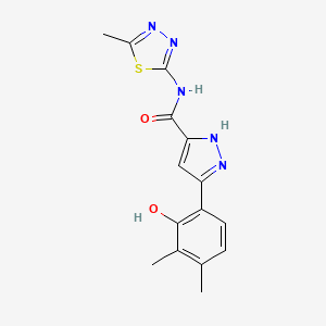 5-(2-hydroxy-3,4-dimethylphenyl)-N-(5-methyl-1,3,4-thiadiazol-2-yl)-1H-pyrazole-3-carboxamide