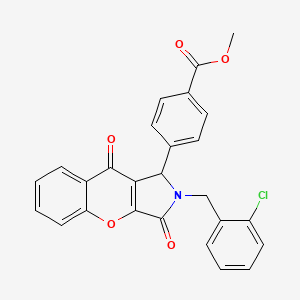 molecular formula C26H18ClNO5 B14102020 Methyl 4-[2-(2-chlorobenzyl)-3,9-dioxo-1,2,3,9-tetrahydrochromeno[2,3-c]pyrrol-1-yl]benzoate 