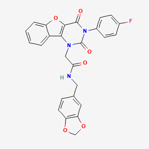 N-(benzo[d][1,3]dioxol-5-ylmethyl)-2-(3-(4-fluorophenyl)-2,4-dioxo-3,4-dihydrobenzofuro[3,2-d]pyrimidin-1(2H)-yl)acetamide