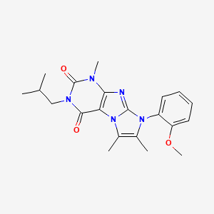 molecular formula C21H25N5O3 B14102036 8-(2-methoxyphenyl)-1,6,7-trimethyl-3-(2-methylpropyl)-1H-imidazo[2,1-f]purine-2,4(3H,8H)-dione 