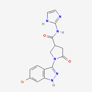 molecular formula C15H13BrN6O2 B14102044 1-(6-bromo-2H-indazol-3-yl)-N-(1H-imidazol-2-yl)-5-oxopyrrolidine-3-carboxamide 