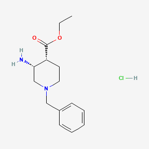 molecular formula C15H23ClN2O2 B14102045 cis-3-Amino-1-benzyl-piperidine-4-carboxylicacidethylesterhydrochloride 