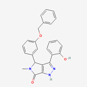 molecular formula C25H21N3O3 B14102082 4-[3-(benzyloxy)phenyl]-3-(2-hydroxyphenyl)-5-methyl-4,5-dihydropyrrolo[3,4-c]pyrazol-6(1H)-one 