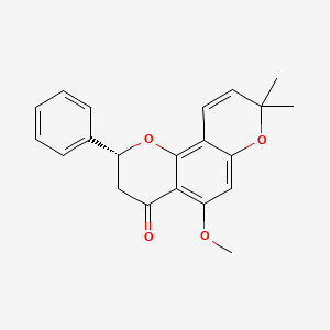 (2R)-5-methoxy-8,8-dimethyl-2-phenyl-2,3-dihydropyrano[2,3-h]chromen-4-one