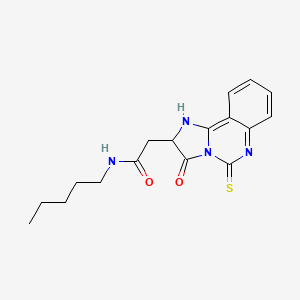 2-{3-oxo-5-sulfanylidene-2H,3H,5H,6H-imidazo[1,2-c]quinazolin-2-yl}-N-pentylacetamide