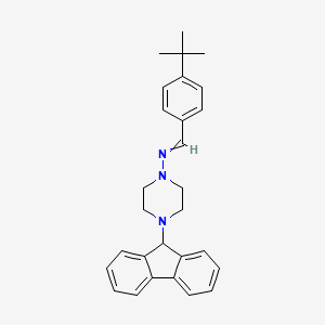 molecular formula C28H31N3 B14102118 1-(4-tert-butylphenyl)-N-[4-(9H-fluoren-9-yl)piperazin-1-yl]methanimine 