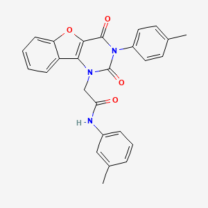 molecular formula C26H21N3O4 B14102125 2-(2,4-dioxo-3-(p-tolyl)-3,4-dihydrobenzofuro[3,2-d]pyrimidin-1(2H)-yl)-N-(m-tolyl)acetamide 