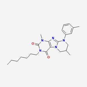 3-heptyl-1,7-dimethyl-9-(3-methylphenyl)-7,8-dihydro-6H-purino[7,8-a]pyrimidine-2,4-dione