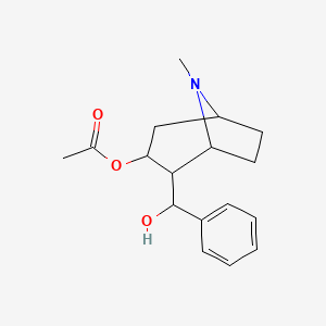 molecular formula C17H23NO3 B14102222 [2-[Hydroxy(phenyl)methyl]-8-methyl-8-azabicyclo[3.2.1]octan-3-yl] acetate 