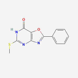 molecular formula C12H9N3O2S B14102250 5-(Methylsulfanyl)-2-phenyl[1,3]oxazolo[4,5-d]pyrimidin-7(4H)-one CAS No. 918147-53-2