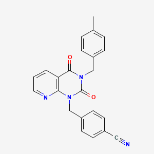 molecular formula C23H18N4O2 B14102253 4-({3-[(4-methylphenyl)methyl]-2,4-dioxo-1H,2H,3H,4H-pyrido[2,3-d]pyrimidin-1-yl}methyl)benzonitrile 