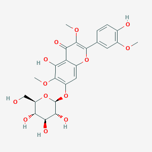 molecular formula C24H26O13 B14102267 5-hydroxy-2-(4-hydroxy-3-methoxyphenyl)-3,6-dimethoxy-7-[(2S,3R,4S,5S,6R)-3,4,5-trihydroxy-6-(hydroxymethyl)oxan-2-yl]oxychromen-4-one 