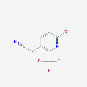 molecular formula C9H7F3N2O B1410227 6-Methoxy-2-(trifluoromethyl)pyridine-3-acetonitrile CAS No. 1227574-17-5