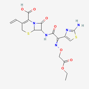 7-[[2-(2-Amino-1,3-thiazol-4-yl)-2-(2-ethoxy-2-oxoethoxy)iminoacetyl]amino]-3-ethenyl-8-oxo-5-thia-1-azabicyclo[4.2.0]oct-2-ene-2-carboxylic acid