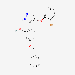 molecular formula C22H17BrN2O3 B14102280 5-(benzyloxy)-2-[4-(2-bromophenoxy)-1H-pyrazol-3-yl]phenol 