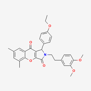 molecular formula C31H31NO6 B14102295 2-[2-(3,4-Dimethoxyphenyl)ethyl]-1-(4-ethoxyphenyl)-5,7-dimethyl-1,2-dihydrochromeno[2,3-c]pyrrole-3,9-dione 