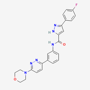 3-(4-fluorophenyl)-N-(3-(6-morpholinopyridazin-3-yl)phenyl)-1H-pyrazole-5-carboxamide