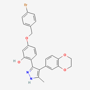 5-[(4-bromobenzyl)oxy]-2-[4-(2,3-dihydro-1,4-benzodioxin-6-yl)-3-methyl-1H-pyrazol-5-yl]phenol