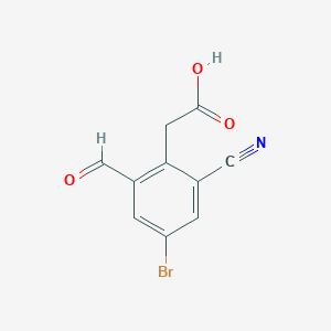 molecular formula C10H6BrNO3 B1410231 4-Bromo-2-cyano-6-formylphenylacetic acid CAS No. 1806062-42-9