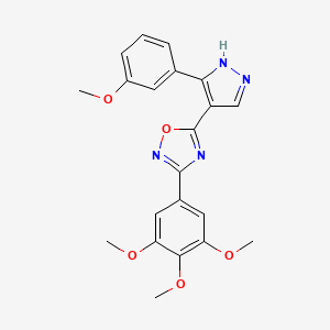 5-(3-(3-methoxyphenyl)-1H-pyrazol-4-yl)-3-(3,4,5-trimethoxyphenyl)-1,2,4-oxadiazole