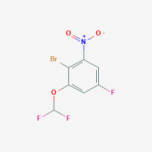 molecular formula C7H3BrF3NO3 B1410234 1-Bromo-2-difluoromethoxy-4-fluoro-6-nitrobenzene CAS No. 1807244-17-2