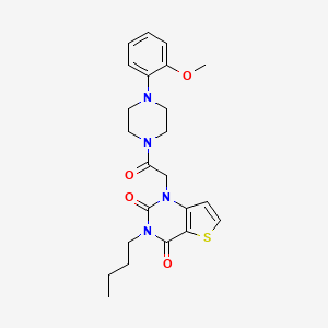 molecular formula C23H28N4O4S B14102352 3-butyl-1-(2-(4-(2-methoxyphenyl)piperazin-1-yl)-2-oxoethyl)thieno[3,2-d]pyrimidine-2,4(1H,3H)-dione 