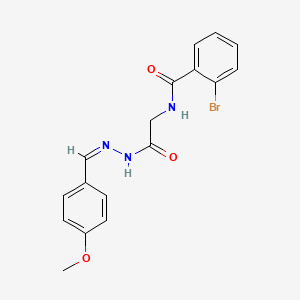 2-bromo-N-{2-[(2Z)-2-(4-methoxybenzylidene)hydrazinyl]-2-oxoethyl}benzamide (non-preferred name)