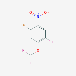 molecular formula C7H3BrF3NO3 B1410237 1-Bromo-5-difluoromethoxy-4-fluoro-2-nitrobenzene CAS No. 1805525-46-5