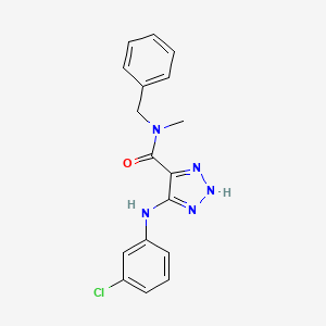 N-benzyl-5-((3-chlorophenyl)amino)-N-methyl-1H-1,2,3-triazole-4-carboxamide