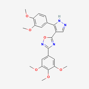 5-(3-(3,4-dimethoxyphenyl)-1H-pyrazol-4-yl)-3-(3,4,5-trimethoxyphenyl)-1,2,4-oxadiazole