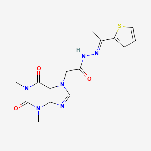 2-(1,3-dimethyl-2,6-dioxo-1,2,3,6-tetrahydro-7H-purin-7-yl)-N'-[(1E)-1-(thiophen-2-yl)ethylidene]acetohydrazide