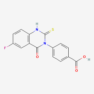 molecular formula C15H9FN2O3S B14102434 4-(6-fluoro-4-oxo-2-sulfanylidene-1H-quinazolin-3-yl)benzoic Acid 