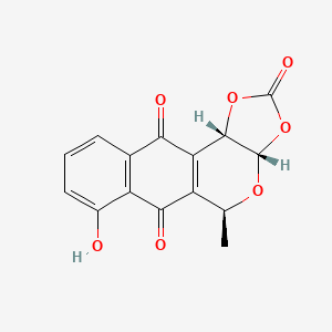 molecular formula C15H10O7 B14102435 (3aS,5S,11bS)-7-Hydroxy-5-methyl-3aH-benzo[g][1,3]dioxolo[4,5-c]isochromene-2,6,11(5H,11bH)-trione 