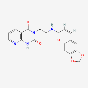 (Z)-3-(benzo[d][1,3]dioxol-5-yl)-N-(2-(2,4-dioxo-1,2-dihydropyrido[2,3-d]pyrimidin-3(4H)-yl)ethyl)acrylamide