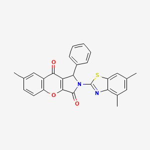 2-(4,6-Dimethyl-1,3-benzothiazol-2-yl)-7-methyl-1-phenyl-1,2-dihydrochromeno[2,3-c]pyrrole-3,9-dione