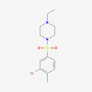 molecular formula C13H19BrN2O2S B1410246 1-((3-Bromo-4-methylphenyl)sulfonyl)-4-ethylpiperazine CAS No. 1704122-09-7