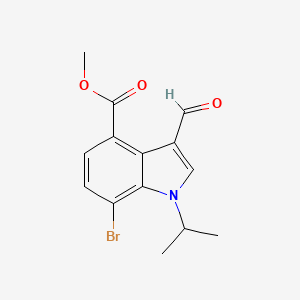 molecular formula C14H14BrNO3 B1410247 7-溴-3-甲酰基-1-异丙基-1H-吲哚-4-羧酸甲酯 CAS No. 1346576-36-0