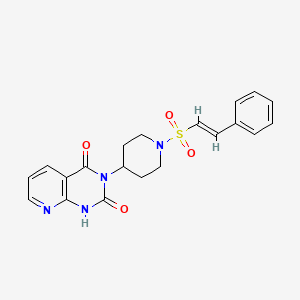 molecular formula C20H20N4O4S B14102485 (E)-3-(1-(styrylsulfonyl)piperidin-4-yl)pyrido[2,3-d]pyrimidine-2,4(1H,3H)-dione 