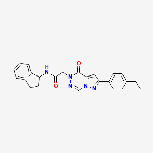 N-(2,3-dihydro-1H-inden-1-yl)-2-(2-(4-ethylphenyl)-4-oxopyrazolo[1,5-d][1,2,4]triazin-5(4H)-yl)acetamide