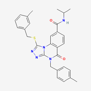 N-isopropyl-4-(4-methylbenzyl)-1-((3-methylbenzyl)thio)-5-oxo-4,5-dihydro-[1,2,4]triazolo[4,3-a]quinazoline-8-carboxamide